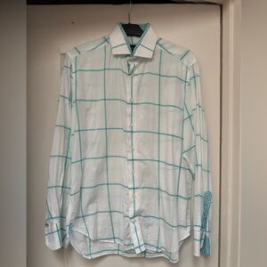 White/light green Men’s Dress Shirt Cavallaro size 41